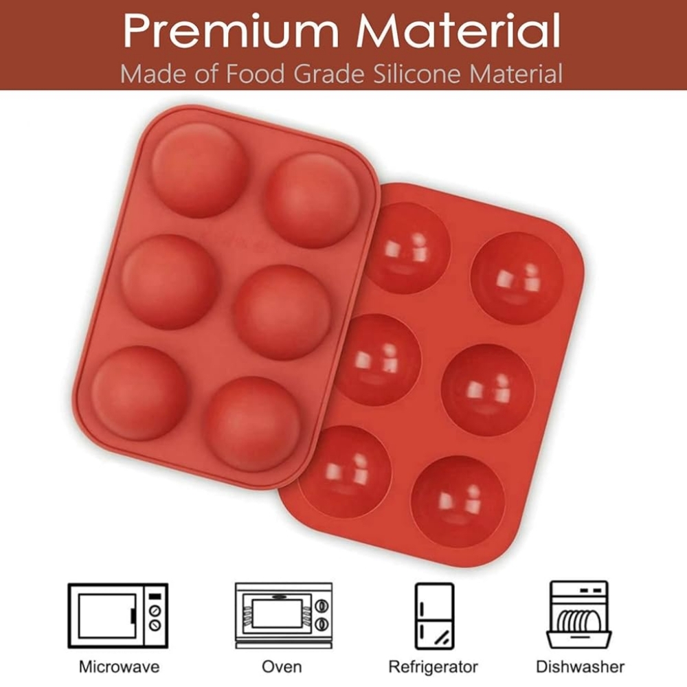Half Circle Silicone Mold For Food Or Soap  Making 2 Pack